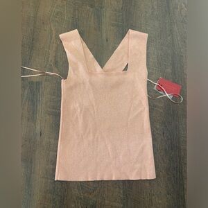 Elegant Sparkly Blush Sleeveless Top perfect for the holidays!